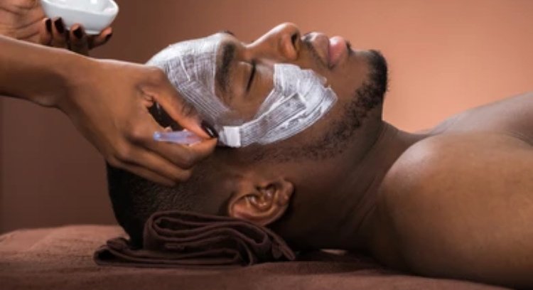 Client receiving a gentle facial treatment